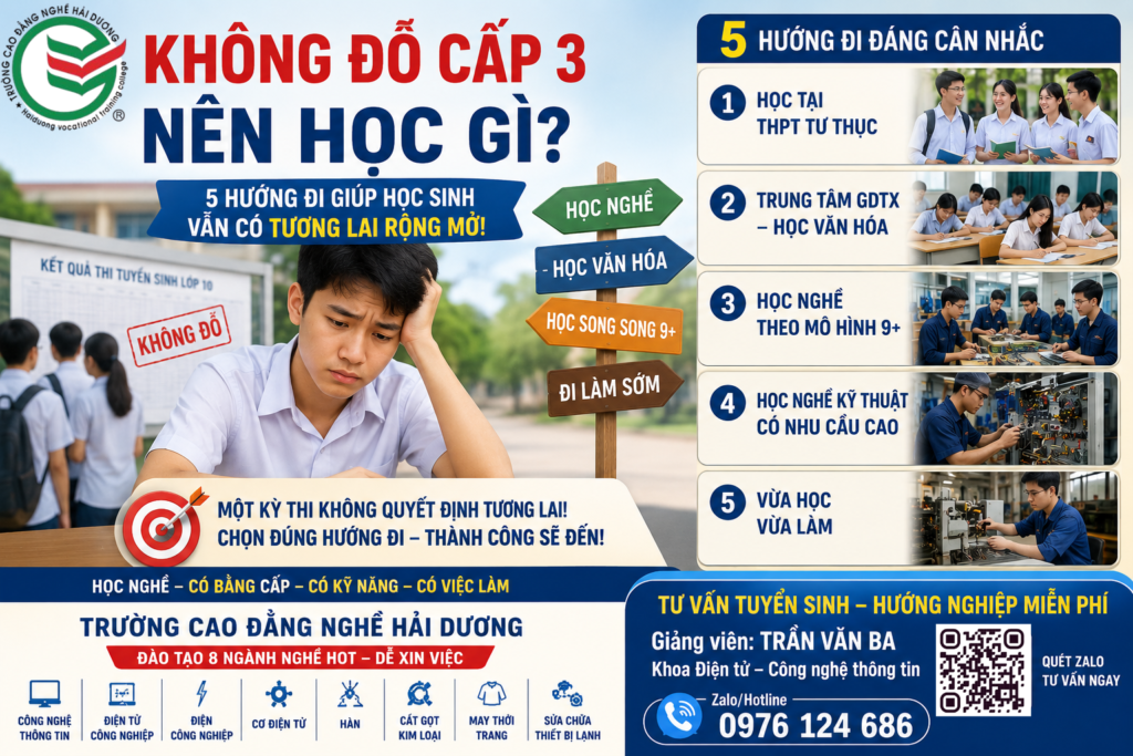 Không đỗ cấp 3 nên học nghề gì