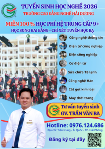 TUYỂN SINH TRUNG CẤP 9+ NĂM 2026 TẠI TRƯỜNG CAO ĐẲNG NGHỀ HẢI DƯƠNG