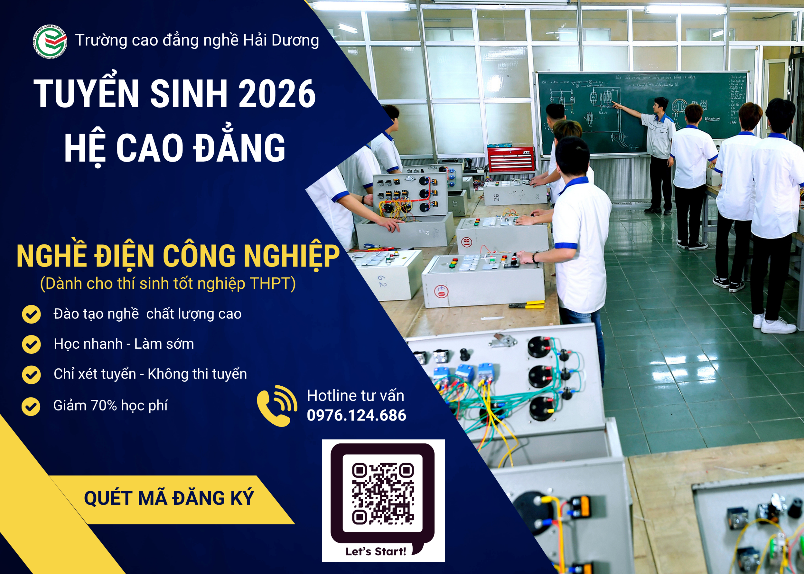 Trường cao đẳng nghề Hải Dương tuyển sinh nghề điện công nghiệp năm 2026