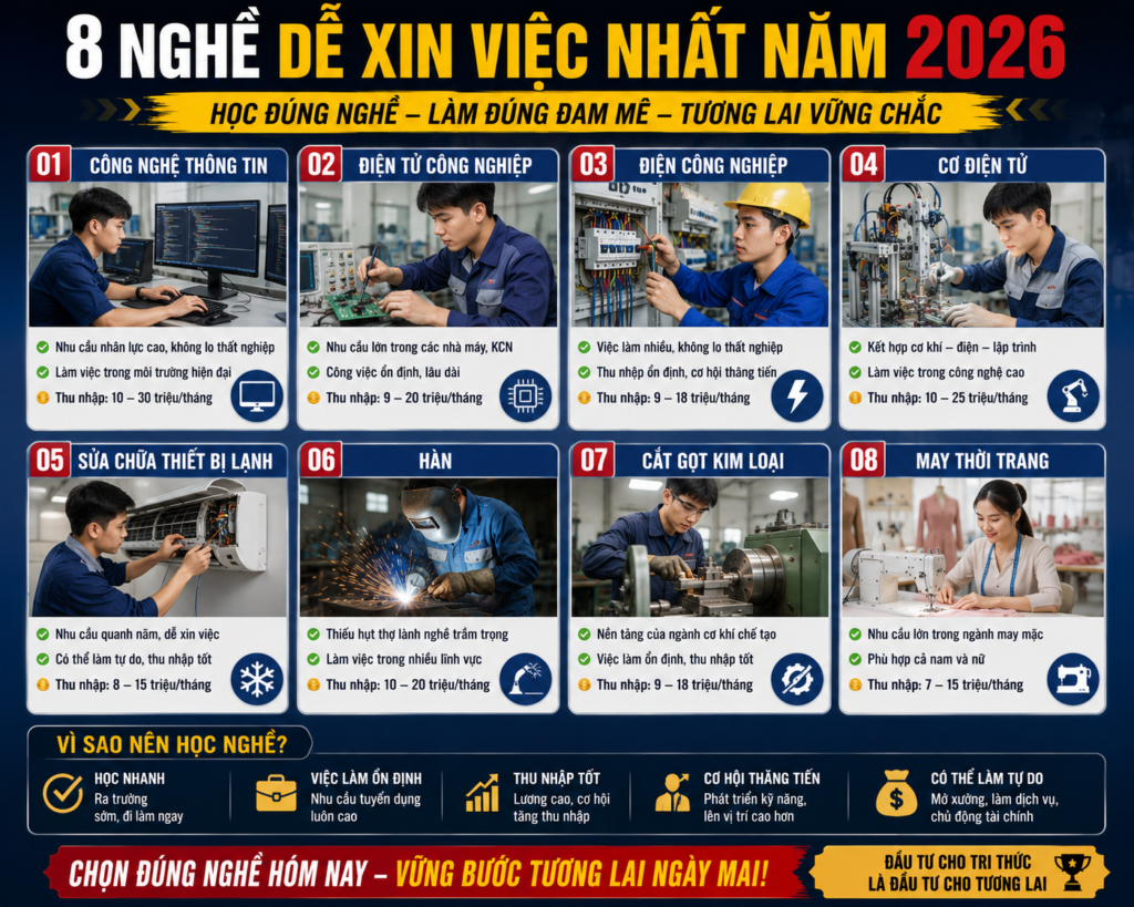 Học nghề gì dễ xin việc