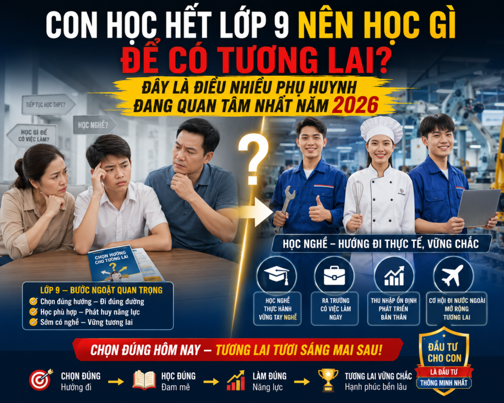 Con học hết lớp 9 nên học nghề gì