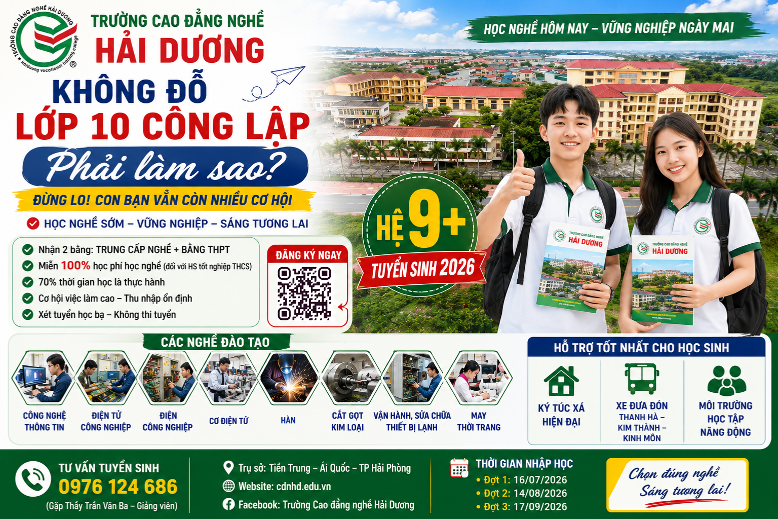 Không đỗ cấp 3 thì phải làm sao