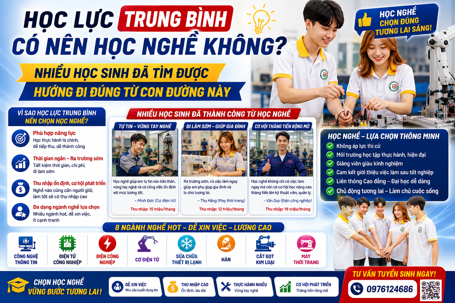 Lực học trung bình có lên học nghề