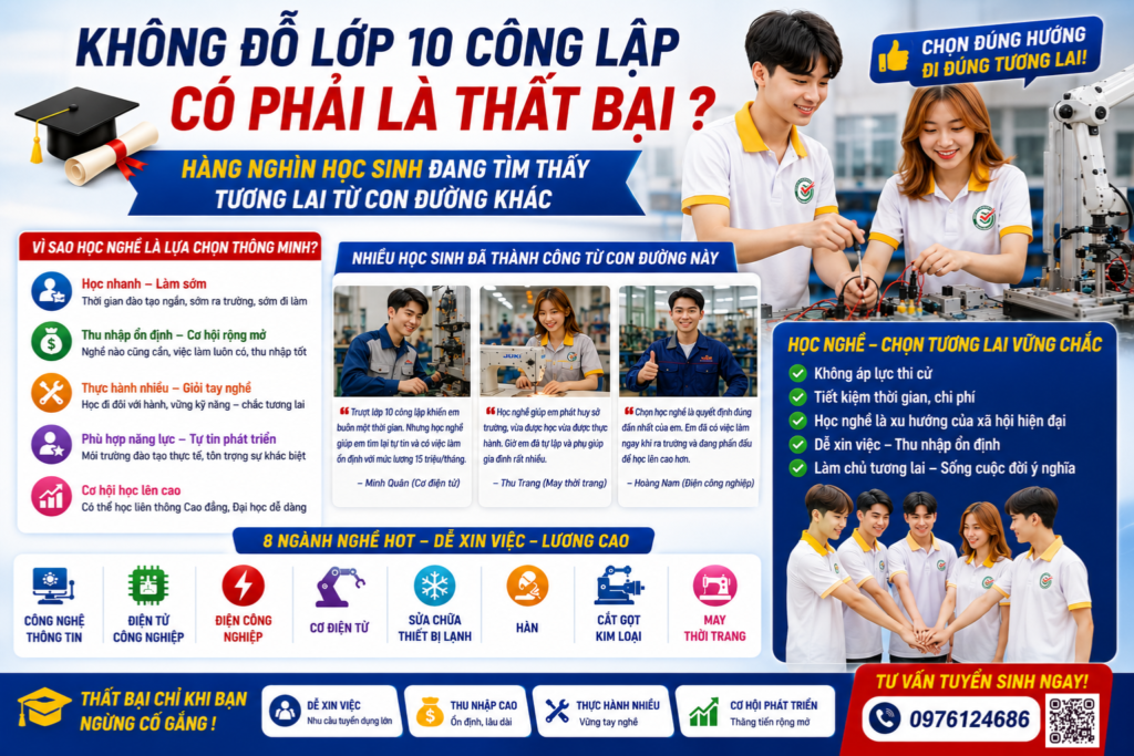 KHÔNG ĐỖ LỚP 10 CÔNG LẬP CÓ PHẢI LÀ THẤT BẠI