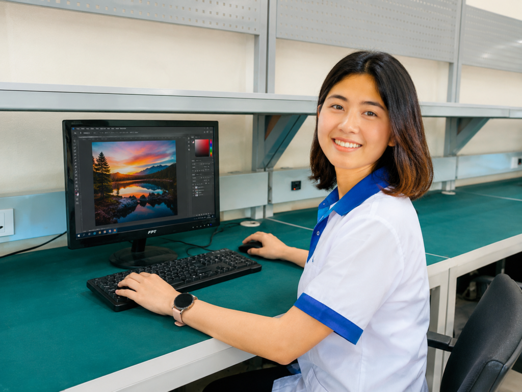 Con gái học nghề công nghệ thông tin