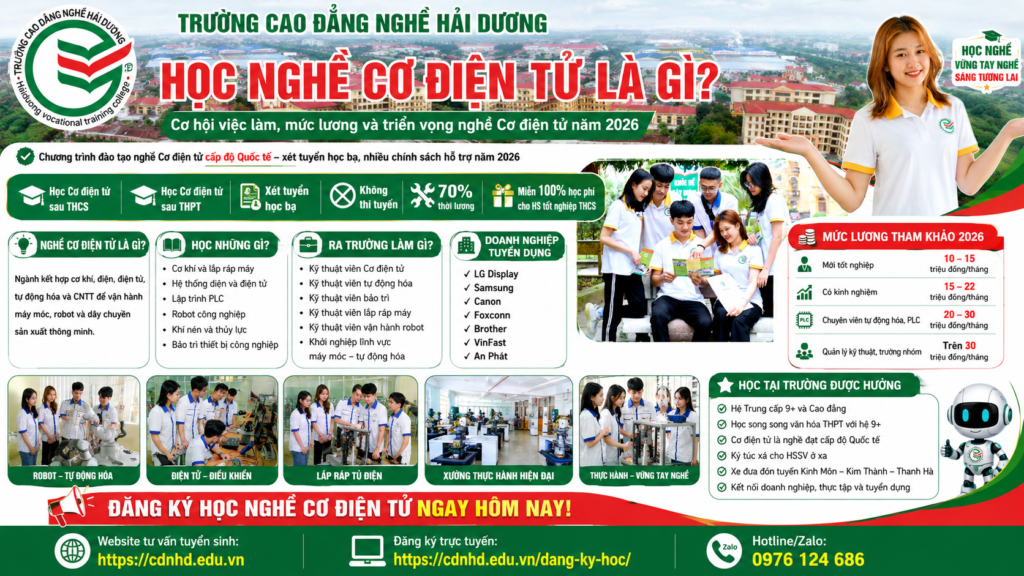 Học nghề cơ điện tử là gì