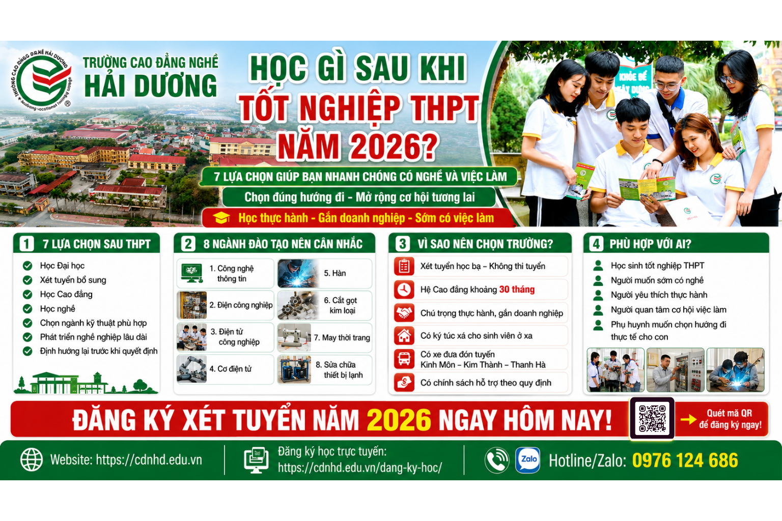 Học gì sau khi tốt nghiệp THPT năm 2026? 7 lựa chọn giúp bạn nhanh chóng có nghề và việc làm